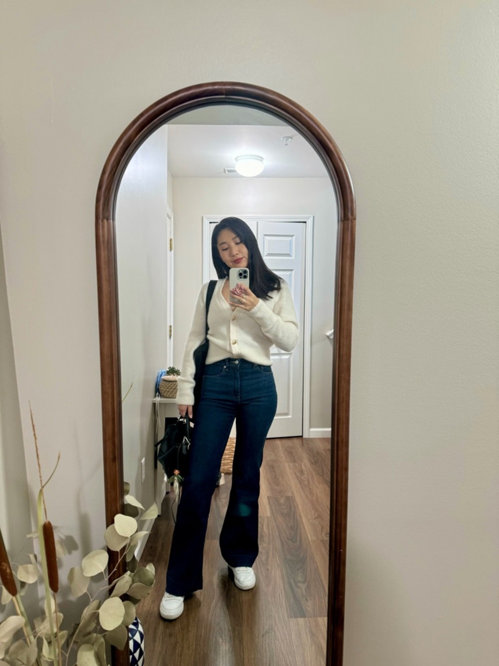 Everlane Dark Blue High-Rise Flare Jeans